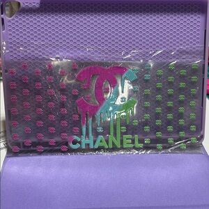 CHANEL Pink Teal Green Drip Logo DTF STICKER FOR CUP
